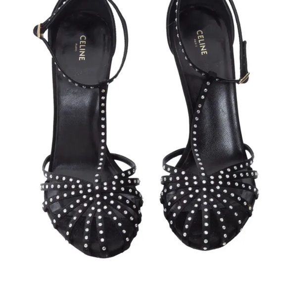 Celine Black Studded Women's Sandals - Picture 1 of 1